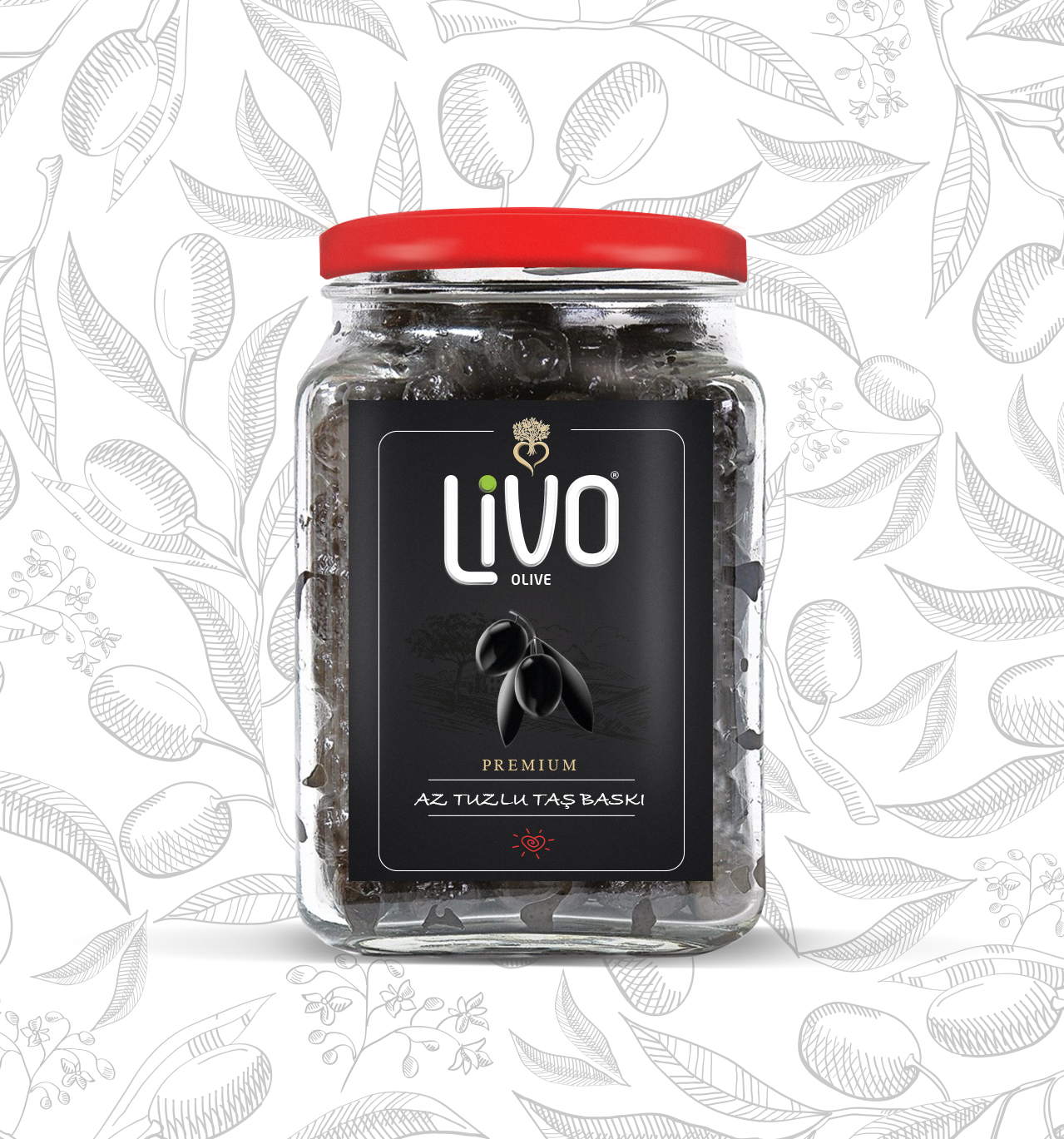 Premium Az Tuzlu Taş Baskı XL 1 Kg Livo Zeytin